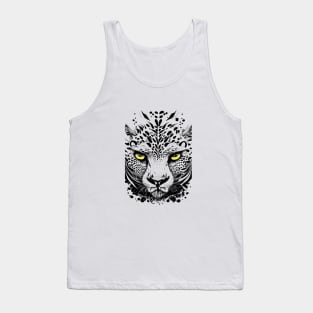 Cheetah Wild Animal Nature Illustration Art Tattoo Tank Top